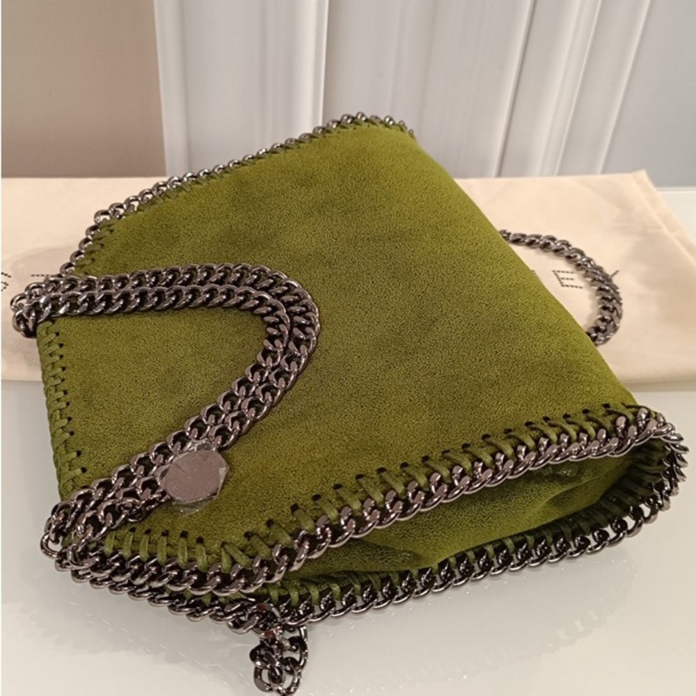 Stella McCartney Olive Green Chain Trim Tote - Picture 3 of 9